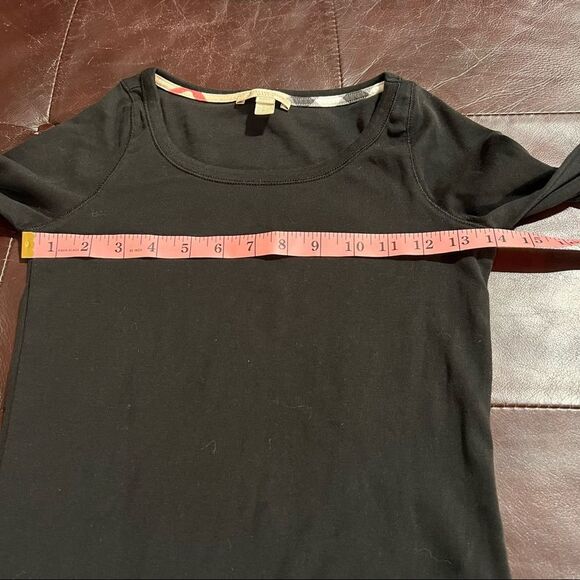 Burberry Black Women's Top with Nova Check Cuffs Size Small - Picture 8 of 9